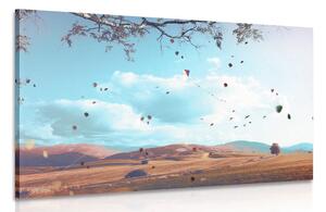 Quadro su tela – Foglie cadenti nella terra d'autunno