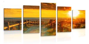 Quadri 5 pezzi – Splendido tramonto