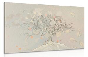 Stampa su tela – Albero autunnale disegnato
