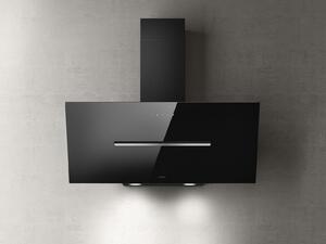 Elica Cappa Cucina Aspirante a Parete Larghezza 90 cm in Vetro colore Nero - PRF0166933