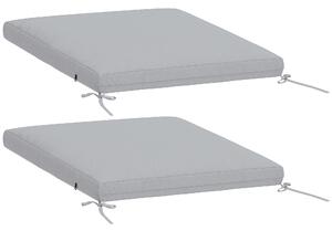 Outsunny Set da 2 cuscini per sedia da giardino, cuscinetti 50 x 50 cm, schiuma ad alta densità, antiscivolo 50x50 cm grigio | Aosom Italy