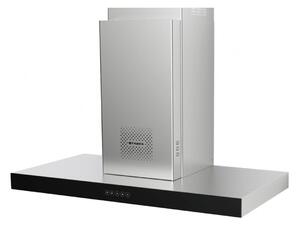 Faber Cappa Cucina Aspirante a Parete Larghezza 90 cm Profondit 45 cm Classe A+ colore Nero e Acciaio Inox - 325.0656.897 STILO GLASS COMFORT SAN 