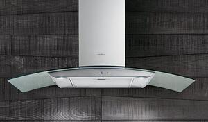Elica Cappa Cucina Aspirante a Parete Larghezza 90 cm Profondit 45 cm colore Acciaio - 68117542 REEF IX/A/90