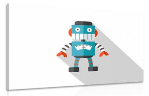 Quadro su tela – Robot blu con sfondo bianco