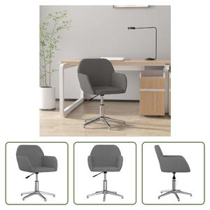 The Living Store sedia da ufficio girevole in tessuto grigio chiaro