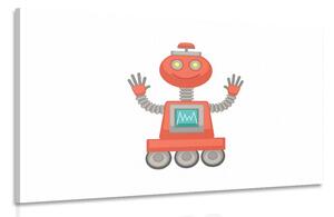 Quadro su tela – Con motivo di robot in rosso