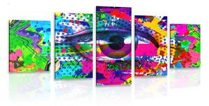 Quadri 5 pezzi – Occhio umano in stile pop-art