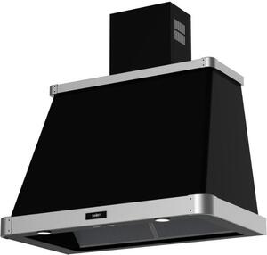 Samet Cappa Cucina Aspirante a Parete Larghezza 90 cm Profondit 50 cm con Cornice Inox colore Nero Opaco - Era90