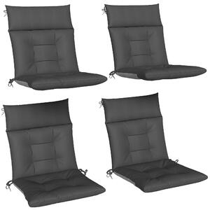 Outsunny Set da 4 cuscini idrorepellenti antiscivolo con laccetti, Indoor Outdoor 111,5 x 53 x 8 cm Grigio scuro | Aosom Italy