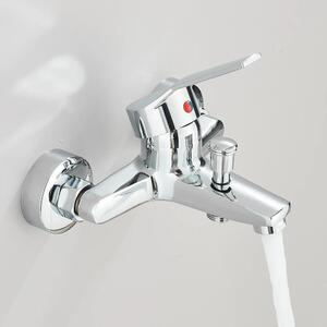 Rubinetto da vasca a parete - 1-L001 - Miscelatore monocomando - Per acqua calda e fredda - Finitura spazzolata - Caratteristiche interne in acciaio inossidabile - Colore kaki scuro