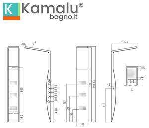 Pannello doccia termostatico con cascata in acciaio KLES-8600 - KAMALU