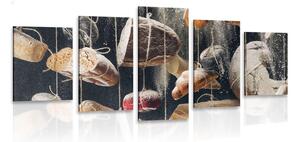 Quadri 5 pezzi – Pane appeso a una corda