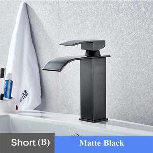 Rubinetto per lavabo - Miscelatore monocomando a 1 foro - Montaggio a filo - Acqua calda e fredda - Acciaio inossidabile 304 - Cartuccia in Vetroceramica - Nero opaco