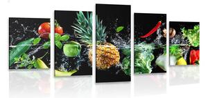 Quadri 5 pezzi – Frutta e verdura biologica