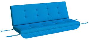 Outsunny Set cuscini per dondolo Hollywood 170 cm Cuscino seduta Copri-dondolo Imbottitura per giardino Cuscino schienale Cuscino laterale Blu | Aosom Italy