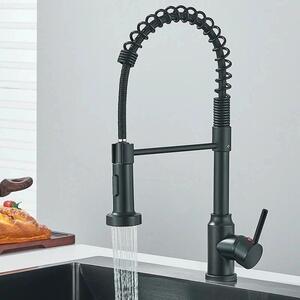 Rubinetto da cucina - Rubinetto estraibile per lavello - Acqua calda e fredda - Monocomando a foro singolo - Orientabile - Acciaio inossidabile - Montaggio a filo - Viola