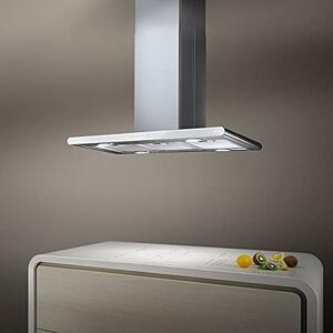 Elica Cappa Cucina Aspirante Isola Larghezza 90 cm Profondit 45 cm colore Bianco / Acciaio - PRF0019192 GALAXY ISLAND WHIX/A/90X45