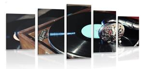 Quadri 5 pezzi – Grammofono con disco in vinile