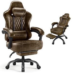 Sedia da gaming GTPLAYER, sedia da ufficio, sedia ergonomica per PC, sedia girevole regolabile in altezza, braccioli con meccanismo sincronizzato, cuscino lombare, poggiatesta
