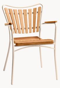 Sedia da giardino impilabile con braccioli in legno di teak Ellen