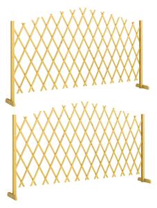 Outsunny Set di 2 Pannelli di Recinzione da Giardino Estensibili in Legno per Decorazione Terrazza 180x30x103 cm Naturale | Aosom Italy