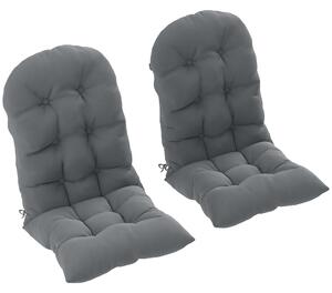 Outsunny Set da 2 Cuscini per Sedia Adirondack con Fissaggi Sicuri, Design Capitonné Morbido e Spesso, Grigio | Aosom Italy