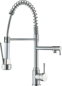 Rubinetto da cucina - Doccetta estraibile a molla - Montaggio a incasso - Miscelatore caldo/freddo - Monocomando - Bocchello flessibile orientabile - Cartuccia in Vetroceramica - Acciaio inossidabile - Nichel rosso spazzolato