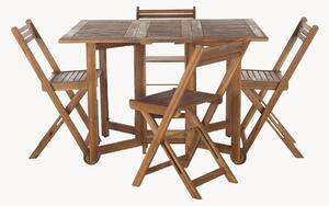Set da giardino pieghevole in legno di acacia con ruote Arvin 5 pz