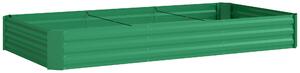 Outsunny Fioriera da esterno orto rialzato zincato con bordo di sicurezza e fondo aperto 240 x 120 x 30 cm verde | Aosom Italy