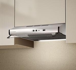 Faber Cappa Cucina Aspirante Sottopensile Incasso Larghezza 90 cm Frontalino in Vetro colore cappa Inox - 300.0557.577 | 2740 X A90