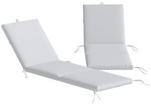 Outsunny Set da 2 Cuscini per Sdraio con 5 Cinghie e Maniglia Integrata, per Spiaggia Balcone Giardino, 182x53x6cm, Grigio Chiaro | Aosom Italy