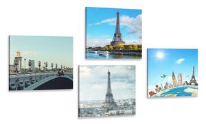 Set di quadri – Vista sulla Torre Eiffel a Parigi