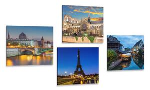 Set di quadri – Parigi notturna romantica
