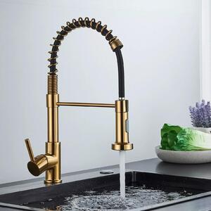 Rubinetto da cucina - Monocomando, monoforo - Acqua calda e fredda - Montaggio a vista - Nichel spazzolato - Bocchello orientabile - Cartuccia in Vetroceramica - Grigio