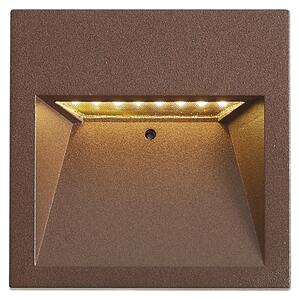 Lampada da parete moderna marrone ruggine quadrata con LED IP54 - Gem