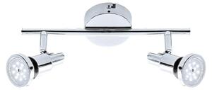 Lampada da bagno a LED faretto orientabile 2xGU10 da 4 W cromato IP44 Briloner