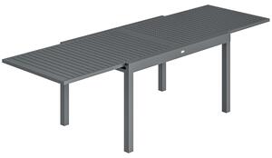 Outsunny Tavolo da Giardino Allungabile per 6 a 10 Persone, Tavolo Esterno in Alluminio con Piano a Doghe, Piedini Regolabili, Grigio Scuro | Aosom Italy