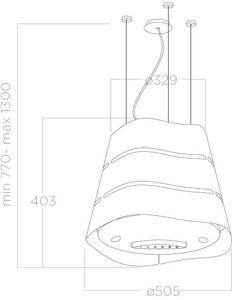 Elica Cappa Cucina Filtrante a Isola Larghezza 50 cm colore Acciaio inox - PRF0171194 WAVE UX IX/F/51