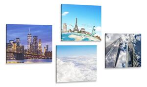 Set di quadri – Vista sui grattacieli di New York