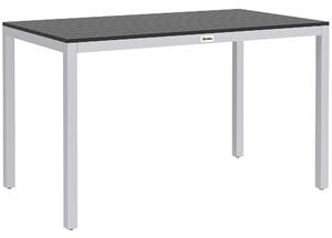 Outsunny Tavolo da Giardino in Alluminio 120x70 cm Resistente alle Intemperie, Tavolo per Balcone Effetto Legno, per 4-6 Persone Nero | Aosom Italy