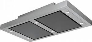 Silverline Cappa Cucina Filtrante Incasso Larghezza 120 cm in Vetro Nero e Acciaio Inox - 4224.12