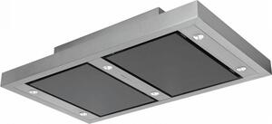Silverline Cappa Cucina Filtrante Incasso a Soffitto Larghezza 100 cm Profondit 70 cm in Vetro Temperato/Inox colore Nero - 4224.1