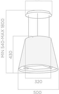 Elica Cappa Cucina Filtrante Isola Larghezza 50 cm Profondit 50 cm colore Nero - PRF0071970A JUNO BL F/50
