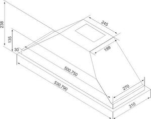 Silverline Cappa Cucina Filtrante Sottopensile Incasso Larghezza 60 cm colore Inox - 1173.6