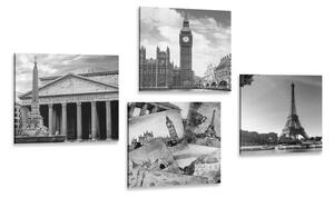 Set di quadri – Monumenti storici in bianco e nero