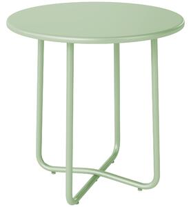 Outsunny Tavolino da Esterno con Bordo Arrotolato, Base a X con Piedini Regolabili in Altezza, per Soggiorno Terrazza, Ø48x51cm, Verde | Aosom Italy