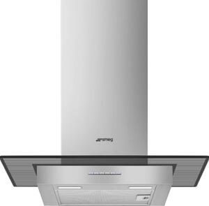Smeg Cappa da cucina Aspirante a Parete Larghezza 60 cm colore Acciaio Inox e Vetro - KBT600VE