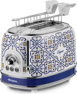 Ariete Capri Tostapane con Pinze 2 Fette Potenza 210 Watt con 6 Livelli di Doratura e Vassoio Raccogli Briciole - 00C01550CAR0
