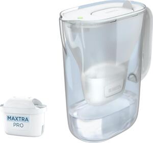 Brita Caraffa Filtrante Acqua Style Essential White Capacit 2.4 L Filtro MAXTRA PRO Tecnologia di Filtrazione LED Indicatore Colore Trasparente, B