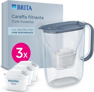 Brita Caraffa Filtrante Style Essential 2.4L colore Stone Blue con 3 Filtri MAXTRA PRO Pure Performance